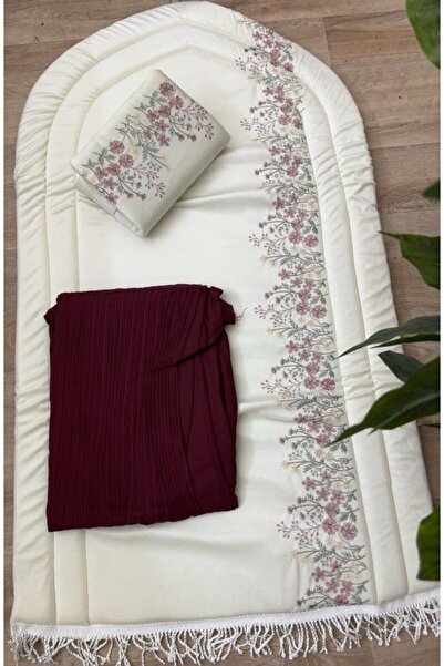 alzawia سجاد صلاه اسفنج مطرز 2 سم مع لبس شرشف لبس مرد مطرز وراقي