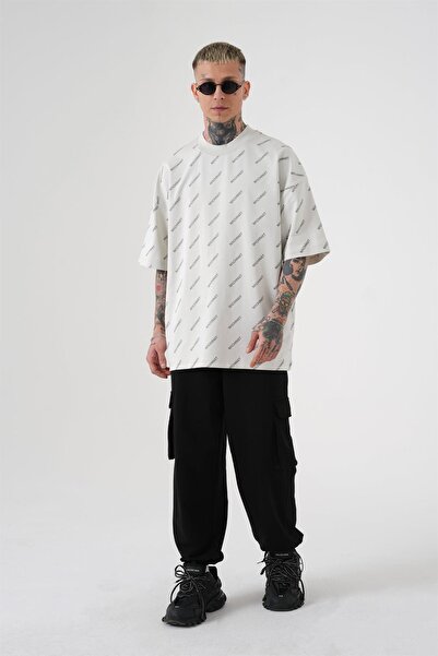 Machinist Men's Mchnst Printed Oversized T-Shirt Space Gray