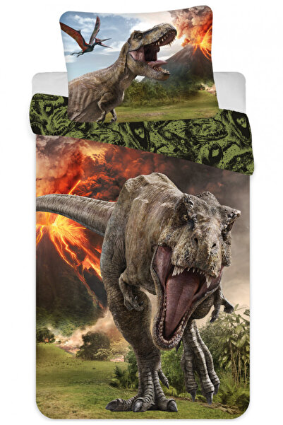 JURASSIC WORLD Set de lenjerie de pat Volcano 140x200 cm, 70x90 cm