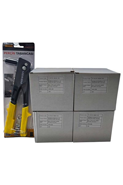 OTO HIRDAVAT MARKET ÖRÜMCEK PAPATYA PERÇİN 4,8x20mm 1000 ADET (4 KUTU 4x250) ...