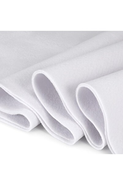 TELASTAR Beyaz Renk Metrelik Ince Keçe Kumaş Keçe 1 Mm Aktivite Keçesi Renkli Keçe 1 Metre (100 Cm X 100 Cm)