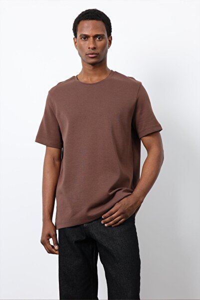 Antioch Brown Regular Fit Basic Men's T-Shirt