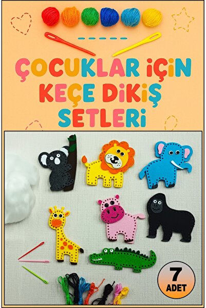 Felt Sewing Set 7 Pieces Figure DIY Craft Felt Sewing Set Educational Toy