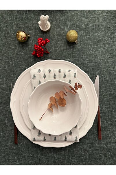 LUFA HOME Linen Effect Christmas Tablecloth Set