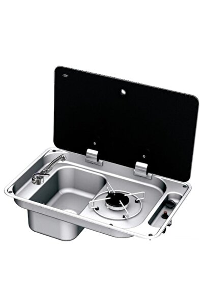 CAN Left hob with 1 burner and colored glass lid -