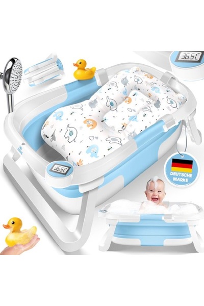 Kidiz Cădiță pliabilă pentru bebeluși KIDIZ® cu termometru