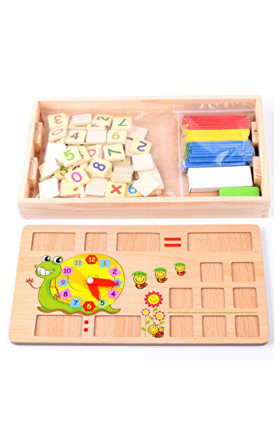 Generic Montessori Wooden Learning Box – Multifunctional Educational Toy with Counting Sticks
