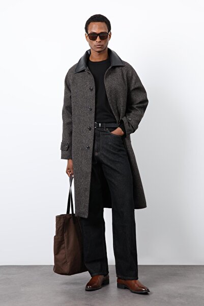 Antioch Brown Contrast Collar Men's Coat