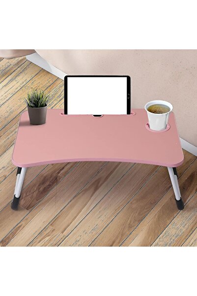 unbranded طاولات قابلة للطي، طاولة سرير قابلة للطي للكمبيوتر المحمول، صينية إفطار باللون الوردي