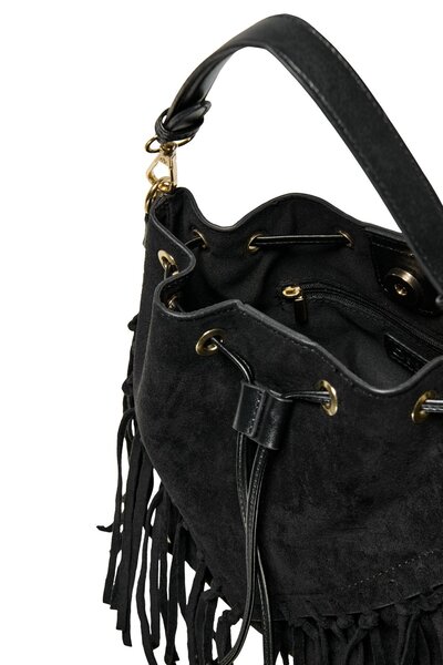 ONLY Women/Girls Black Bag Model Code: (15372335) Onlcora Fringes Crossbody Bag Acc