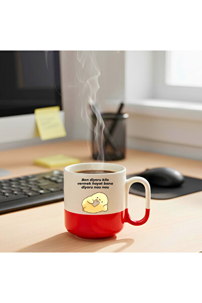 Dekor Ben Diyoru Kilo Vermek Baskılı-Hediyelik Seramik Kupa Bardak