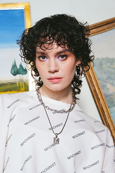 Machinist Men's Mchnst Printed Oversized T-Shirt Optical White