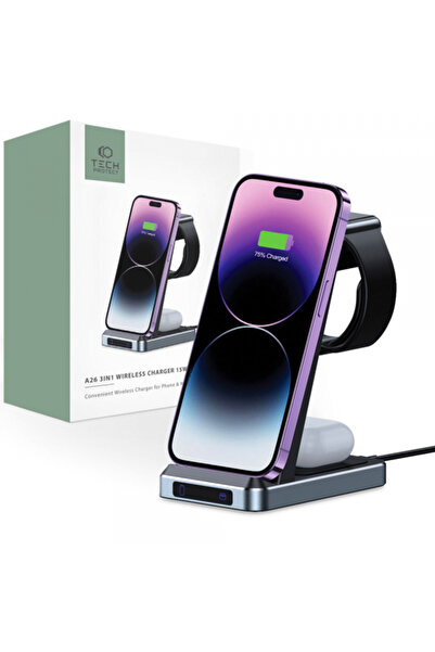 Universal Incarcator Retea Wireless Tech-Protect A26, 15W, 1.67A, Negru