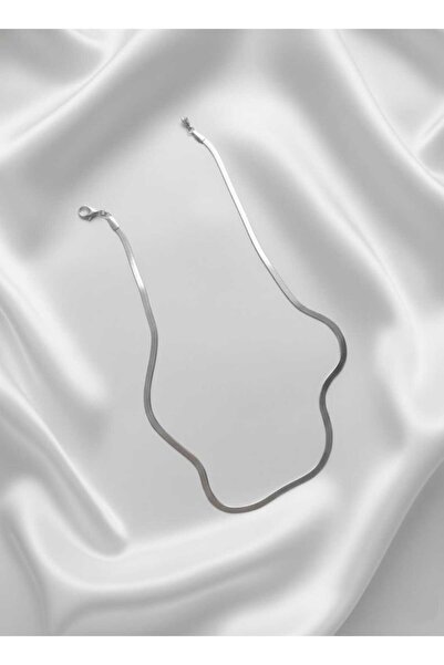 staınless steel Yassı Ezme İtalyan Çelik Kolye