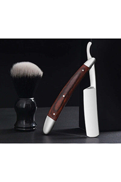 Rugiio Straight razor with wooden handle and metal tail