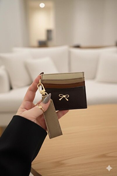 mlio Bow Key Detailed Bow Card Holder Wallet