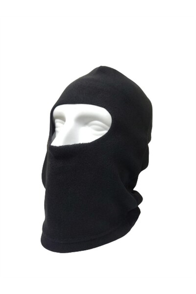 AXE SPORTSWEAR Unisex Black Winter Single-Eyed Fleece Balaclava Mask Beanie
