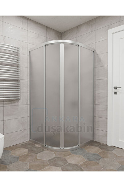 duşakabin ankara Mika Camlı Krom Profilli Oval Duşakabin