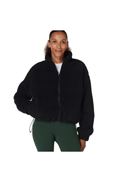 Sweaty Betty SB8809-001 CANYON FLEECE ZIP UP Siyah Normal Düz Kadın Zip Ceket
