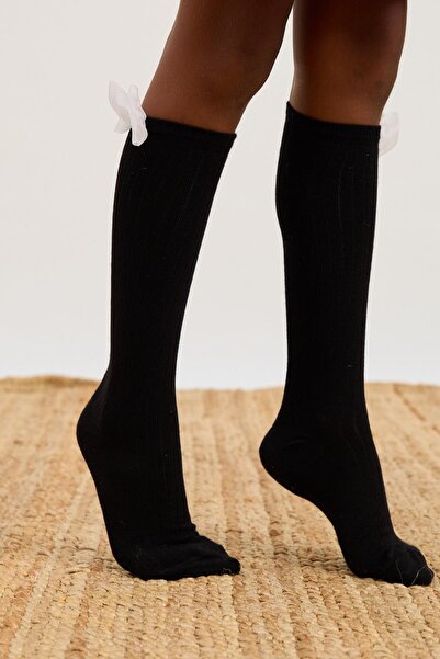 Katia&Bony White Bow - Черни чорапи за момиче