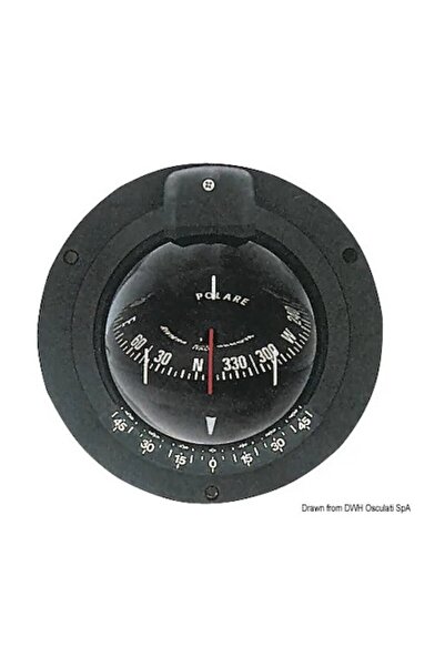 OSCULATI Busolă de perete Riviera BP1 - 3 inci cu gimbal intern, inclinometru și iluminare 12/24V