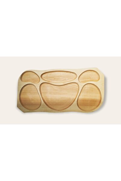 ArtKer Wood platter with 6 compartments, ArtKer, Asymmetric