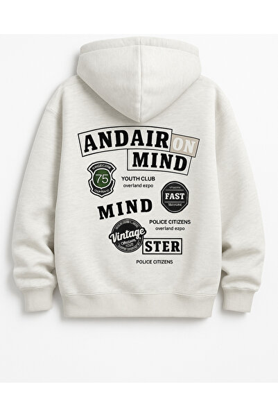 MARKATEM Hooded Kangaroo Pocket 3-Thread Cotton Front Printed Broklin Sweatshirt