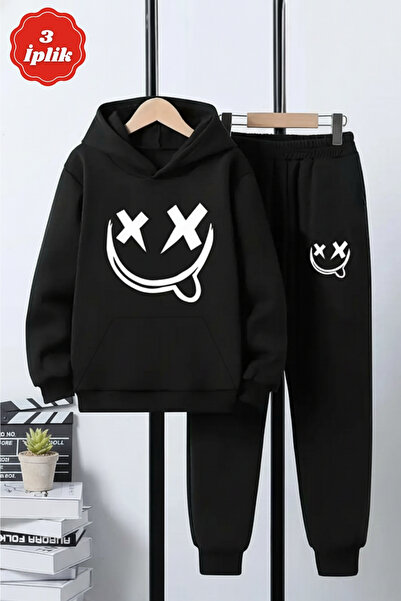 YA KO KİDS 3 İplik Ş cu căptușeală din fleece Set de trening pentru băieți K ...