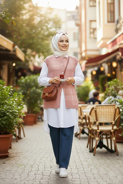 Çt Çeyizci Tekstil Dowry Vest with Glitter Robe and Buttons, Flying Vest Model Dowry Vest