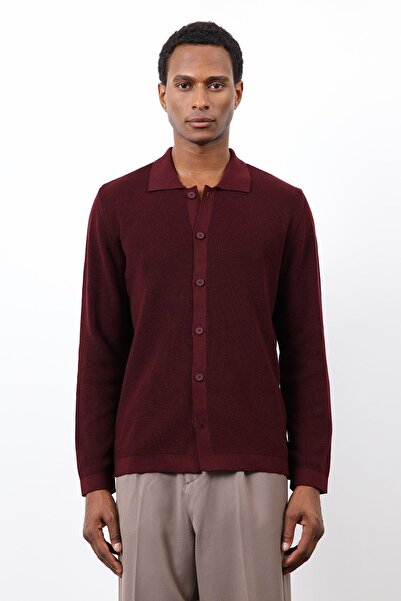 Antioch Burgundy Thin Knitwear Men's Cardigan