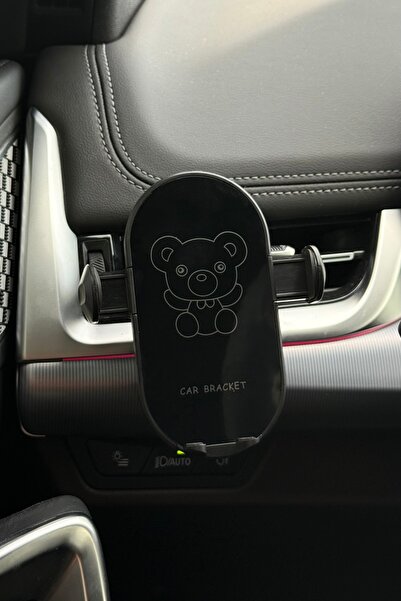 klovi Teddy Bear Siyah Araç İçi Telefon Tutucu
