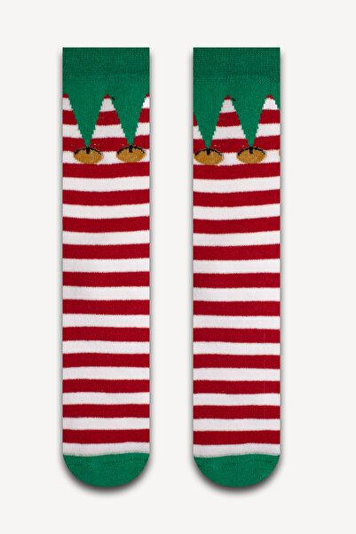 Neşeli Çoraplar Noel Şerit Havlu Çorap