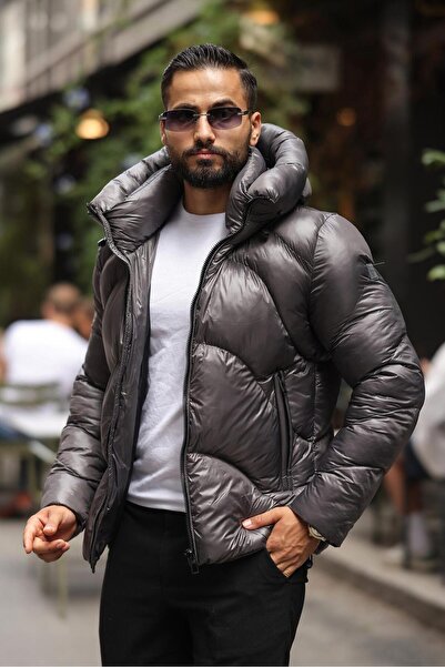 Fashionbox Men's Gel Padding Premium Quality Hooded Zippered Puffer Jacket 44111