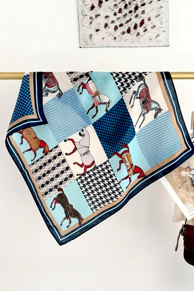 Pinty Design Horse Patterned Women's Shawl Scarf 65 cm