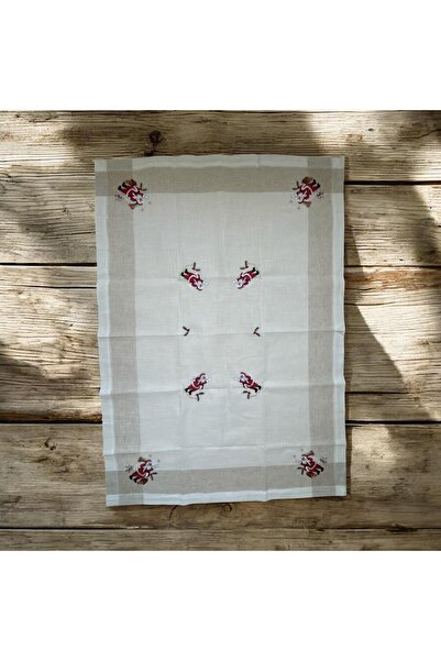 OEM Santa Claus print tablecloth, 130 × 180 cm, cream