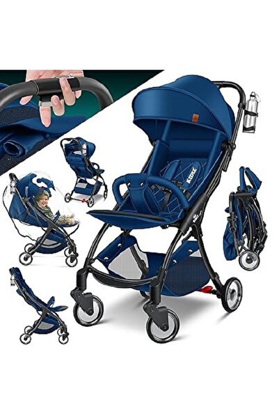 Kidiz Cărucior KIDIZ® Premium, cărucior pliabil albastru