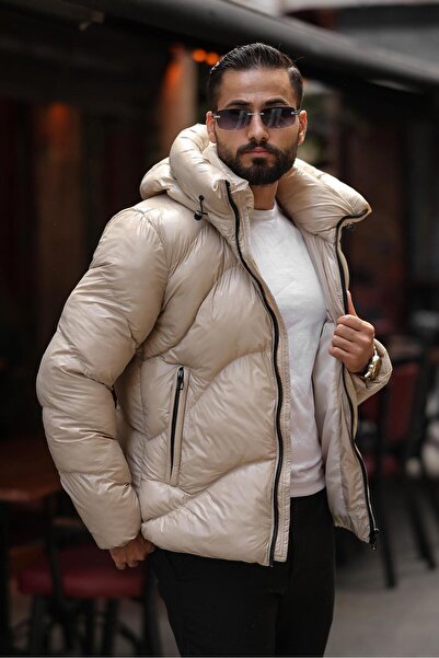 Fashionbox Men's Gel Padding Premium Quality Hooded Zippered Puffer Jacket 44111