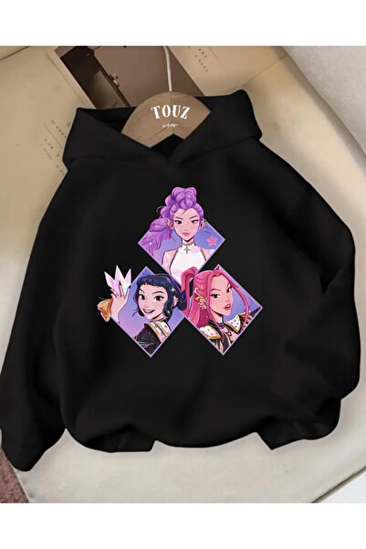 Touz Moda Young KPop Demon Hunters 3 νήματα Χοντρό και γλυκό φούτερ με κουκούλα