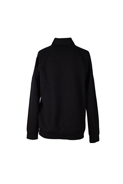 trender Double Face Half Zipper Black Men's Sweatshirt 1216
