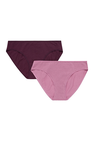 ESOTIQ Women's Classic Briefs 2-Pack Cotton & Elastane Breathable Comfy Basic Panties | Mia-Mia