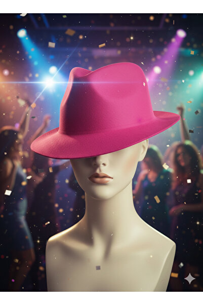 DODOMAR Καπέλο πάρτι με ροζ βελούδινο καπέλο με λέιζερ