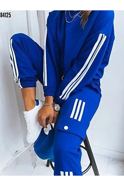 Valeria Butik White Stripe Detail Cargo Pocket Two Thread Double Suit