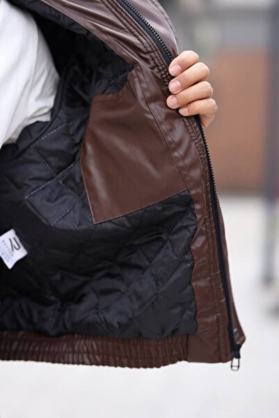 Kawimoda New Season Oversized Fur Collar Men's Leather Coat