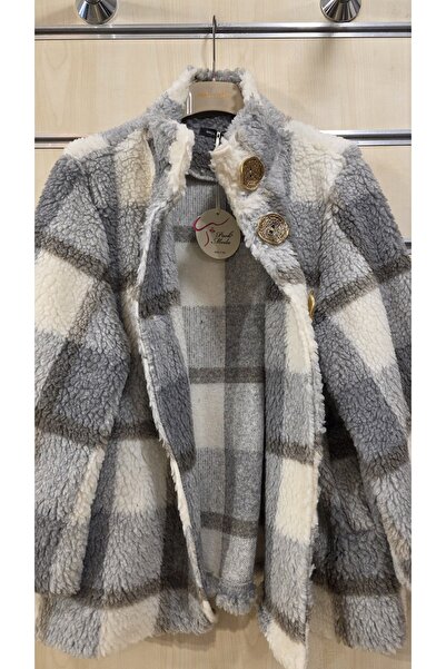Park Moda Plush Coat Plaid Pattern