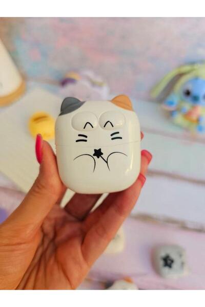 Limmy ممحاة لطيفة على شكل قطة، ممحاة مع حاوية للغبار - أبيض