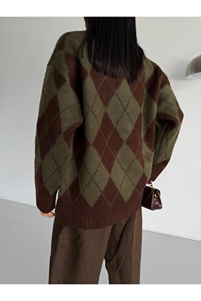 Lamierra Baklava Pattern Soft Women's Knitwear Cardigan