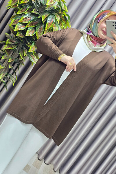 Elmas Tesettür Women's Clothing Plus Size Solid Color Standard Size Cardigan