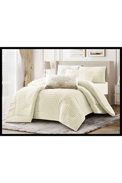 LUXURY Double winter bedspread set, soft velvet faux fur, 6 pieces, fully filled, warm and luxurious, size 260*240 cm