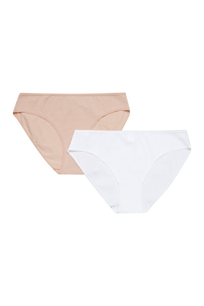 ESOTIQ Women's Classic Briefs 2-Pack Cotton & Elastane Breathable Comfy Basic Panties | Mia-Mia