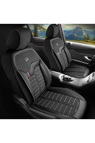 Panda Set huse auto London, cu fermoare pentru bancheta spate rabatabilă, neg...